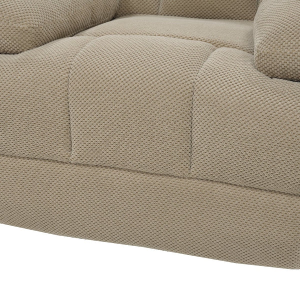 English Elm Modern Nubby Fabric Rocker Recliner with Pull Tab for Living Room Comfort Camel W5568P524851