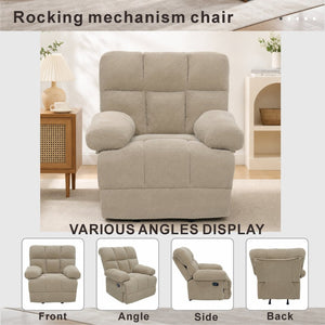 English Elm Modern Nubby Fabric Rocker Recliner with Pull Tab for Living Room Comfort Camel W5568P524851