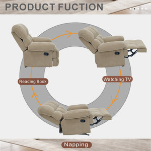 English Elm Modern Nubby Fabric Rocker Recliner with Pull Tab for Living Room Comfort Camel W5568P524851