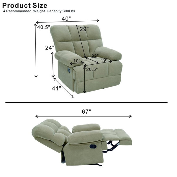 English Elm Modern Nubby Fabric Rocker Recliner with Pull Tab for Living Room Comfort Camel W5568P524851