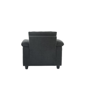 English Elm Accent Chair Ottoman Set Convertible Sleeper with USB Charging and Cup Holders Dark Gray W5568P536594