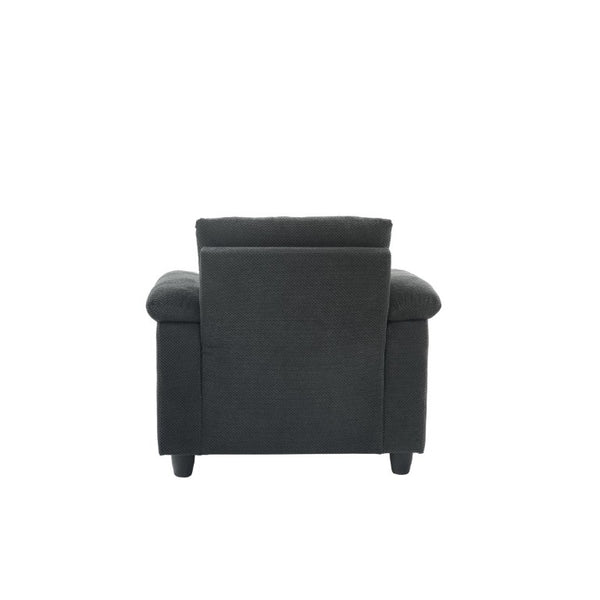 English Elm Accent Chair Ottoman Set Convertible Sleeper with USB Charging and Cup Holders Dark Gray W5568P536594