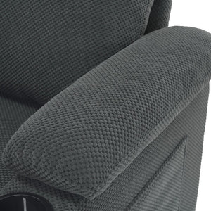 English Elm Accent Chair Ottoman Set Convertible Sleeper with USB Charging and Cup Holders Dark Gray W5568P536594