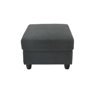 English Elm Accent Chair Ottoman Set Convertible Sleeper with USB Charging and Cup Holders Dark Gray W5568P536594