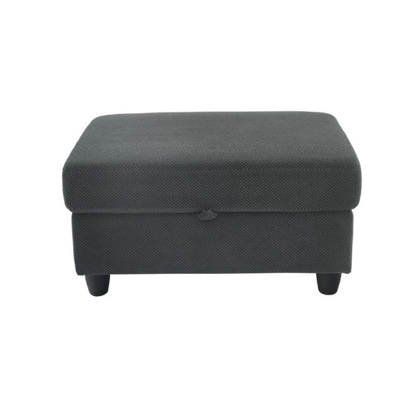 English Elm Accent Chair Ottoman Set Convertible Sleeper with USB Charging and Cup Holders Dark Gray W5568P536594