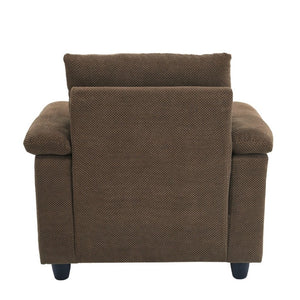 English Elm Accent Chair Ottoman Set Convertible Sleeper with USB Charging and Cup Holders Coffee W5568P536595