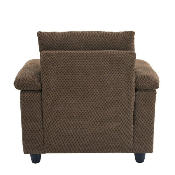English Elm Accent Chair Ottoman Set Convertible Sleeper with USB Charging and Cup Holders Coffee W5568P536595