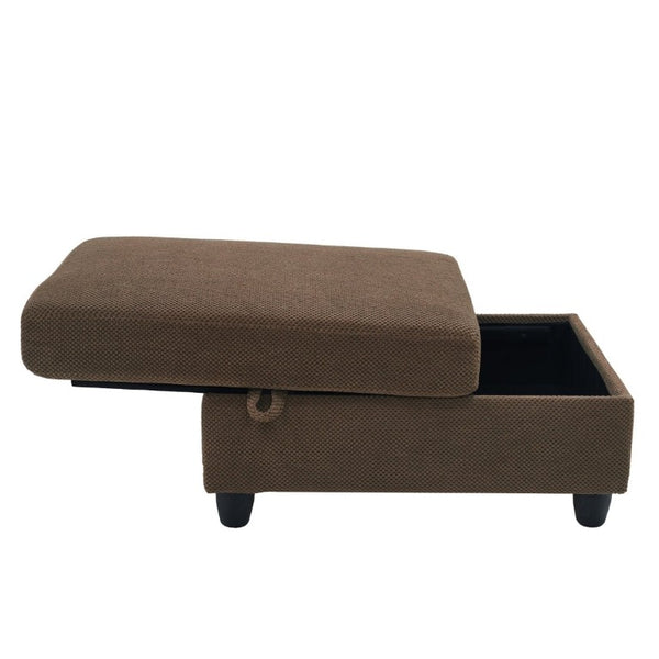 English Elm Accent Chair Ottoman Set Convertible Sleeper with USB Charging and Cup Holders Coffee W5568P536595