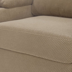 English Elm Accent Chair Ottoman Set Convertible Sleeper with USB Charging and Cup Holders Camel W5568P536596