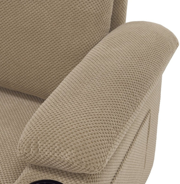 English Elm Accent Chair Ottoman Set Convertible Sleeper with USB Charging and Cup Holders Camel W5568P536596