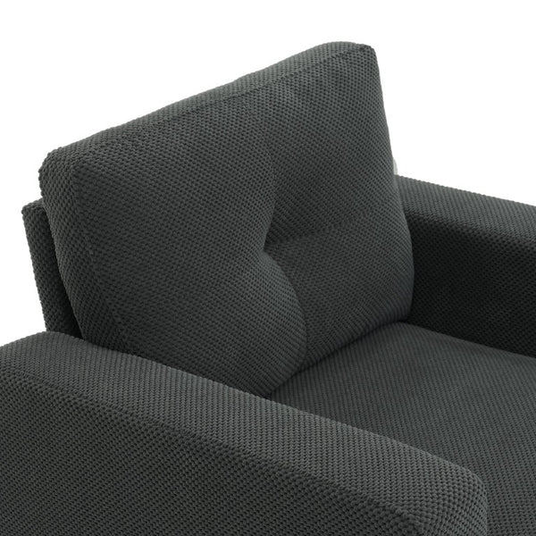 English Elm Degree Swivel Accent Chair with Tufted Back Square Arms and Lumbar Support for Any Room Dark Gray W5568P540299