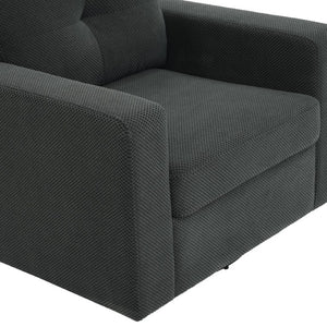 English Elm Degree Swivel Accent Chair with Tufted Back Square Arms and Lumbar Support for Any Room Dark Gray W5568P540299