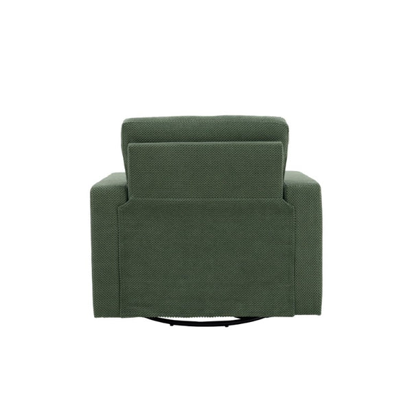 English Elm Degree Swivel Accent Chair with Tufted Back Square Arms and Lumbar Support for Any Room Dark Green W5568P540309
