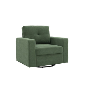 English Elm Degree Swivel Accent Chair with Tufted Back Square Arms and Lumbar Support for Any Room Dark Green W5568P540309