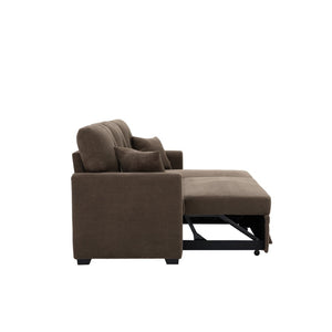 English Elm Sleeper Sectional with Storage Chaise Tufted Polyester L-shape Sofa Bed for Apartments Coffee W5568S00042
