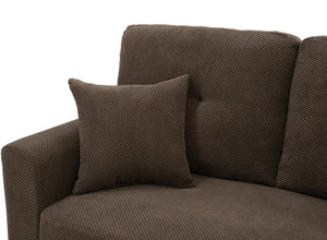English Elm Sleeper Sectional with Storage Chaise Tufted Polyester L-shape Sofa Bed for Apartments Coffee W5568S00042