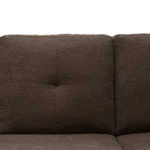 English Elm Sleeper Sectional with Storage Chaise Tufted Polyester L-shape Sofa Bed for Apartments Coffee W5568S00042