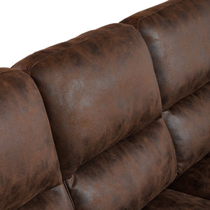 English Elm Modern Foil Fabric Three Seat Sofa with Metallic Sheen Padded Arms for Living Rooms Dark Brown W5568S00045