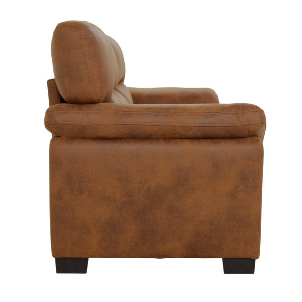 English Elm Modern Foil Fabric Three Seat Sofa with Metallic Sheen Padded Arms for Living Rooms Light Brown W5568S00046