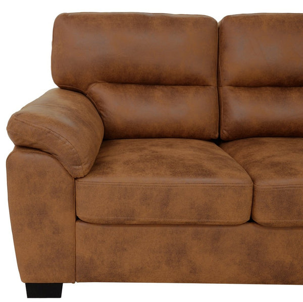 English Elm Modern Foil Fabric Three Seat Sofa with Metallic Sheen Padded Arms for Living Rooms Light Brown W5568S00046