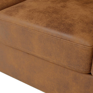 English Elm Modern Foil Fabric Three Seat Sofa with Metallic Sheen Padded Arms for Living Rooms Light Brown W5568S00046