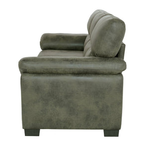 English Elm Modern Foil Fabric Three Seat Sofa with Metallic Sheen Padded Arms for Living Rooms Olive Green W5568S00047