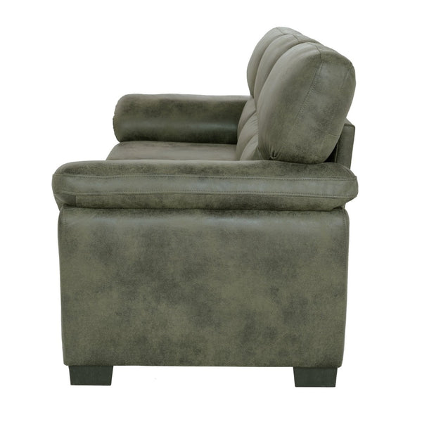 English Elm Modern Foil Fabric Three Seat Sofa with Metallic Sheen Padded Arms for Living Rooms Olive Green W5568S00047
