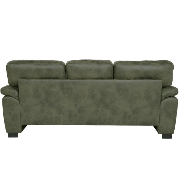 English Elm Modern Foil Fabric Three Seat Sofa with Metallic Sheen Padded Arms for Living Rooms Olive Green W5568S00047