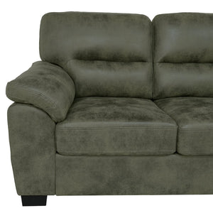 English Elm Modern Foil Fabric Three Seat Sofa with Metallic Sheen Padded Arms for Living Rooms Olive Green W5568S00047