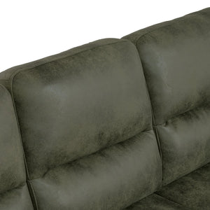 English Elm Modern Foil Fabric Three Seat Sofa with Metallic Sheen Padded Arms for Living Rooms Olive Green W5568S00047