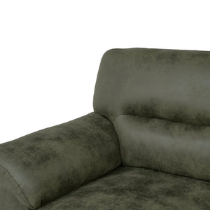 English Elm Modern Foil Fabric Three Seat Sofa with Metallic Sheen Padded Arms for Living Rooms Olive Green W5568S00047