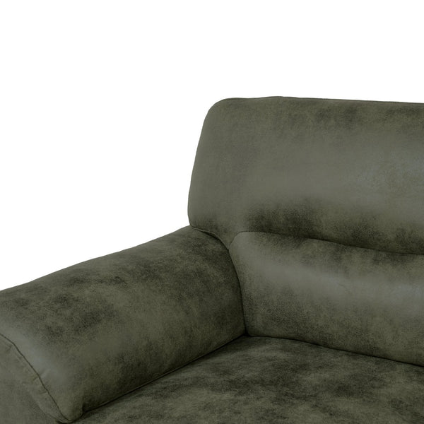 English Elm Modern Foil Fabric Three Seat Sofa with Metallic Sheen Padded Arms for Living Rooms Olive Green W5568S00047