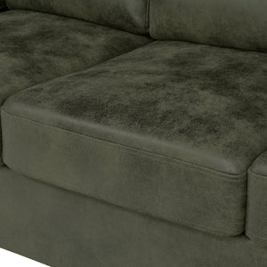 English Elm Modern Foil Fabric Three Seat Sofa with Metallic Sheen Padded Arms for Living Rooms Olive Green W5568S00047