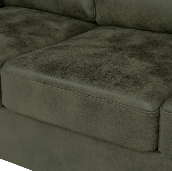 English Elm Modern Foil Fabric Three Seat Sofa with Metallic Sheen Padded Arms for Living Rooms Olive Green W5568S00047