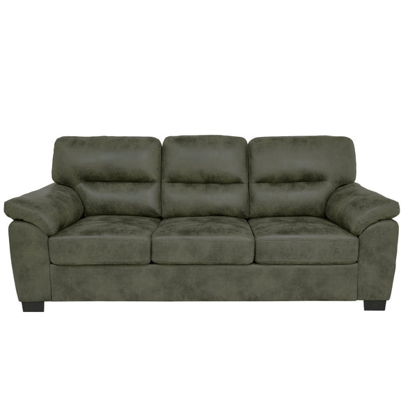 English Elm Modern Foil Fabric Three Seat Sofa with Metallic Sheen Padded Arms for Living Rooms Olive Green W5568S00047
