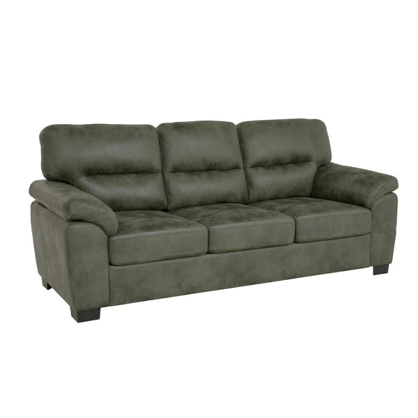 English Elm Modern Foil Fabric Three Seat Sofa with Metallic Sheen Padded Arms for Living Rooms Olive Green W5568S00047