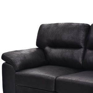 English Elm Modern Foil Fabric Three Seat Sofa with Metallic Sheen Padded Arms for Living Rooms Black W5568S00048