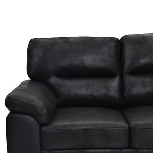 English Elm Modern Foil Fabric Three Seat Sofa with Metallic Sheen Padded Arms for Living Rooms Black W5568S00048