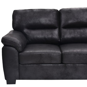 English Elm Modern Foil Fabric Three Seat Sofa with Metallic Sheen Padded Arms for Living Rooms Black W5568S00048