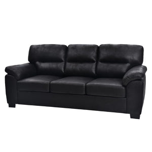 English Elm Modern Foil Fabric Three Seat Sofa with Metallic Sheen Padded Arms for Living Rooms Black W5568S00048