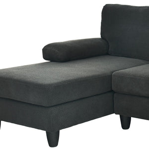English Elm Nubby Textured Woven Sectional Sofa with Wraparound Dual Chaise for Living Rooms Dark Grey W5568S00053