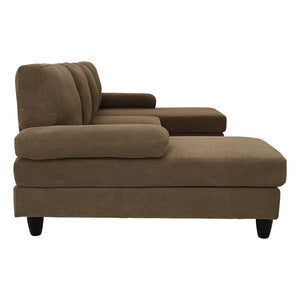 English Elm Nubby Textured Woven Sectional Sofa with Wraparound Dual Chaise for Living Rooms Coffee W5568S00054