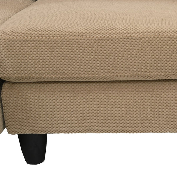 English Elm Nubby Textured Woven Sectional Sofa with Wraparound Dual Chaise for Living Rooms Camel W5568S00055