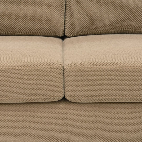 English Elm Nubby Textured Woven Sectional Sofa with Wraparound Dual Chaise for Living Rooms Camel W5568S00055