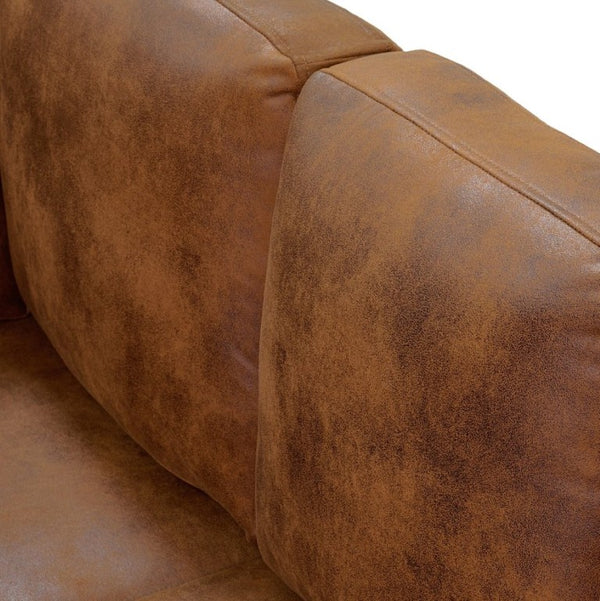 English Elm Nubby Textured Sectional Sleeper Sofa with Hidden Storage and Built-In Cup Holders Light Brown W5568S00058