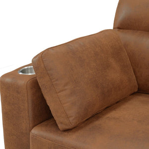 English Elm 82.5 Inch L-Shaped Sleeper Sectional with Storage Chaise and Convertible Pull-Out Bed Light Brown W5568S00069