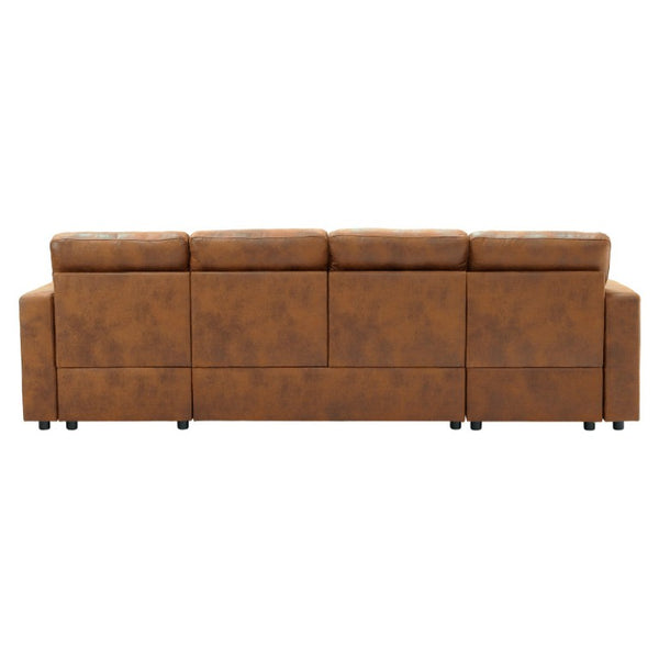 English Elm Convertible U-Shaped Sectional Sleeper Sofa with Dual Storage Chaises and Cup Holders W5568S00070