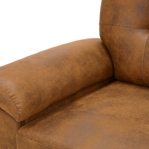 English Elm 88.5 Inch L-Shaped Sleeper Sectional with Storage Chaise and Button-Tufted Foil Fabric Light Brown W5568S00071