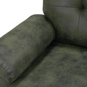 English Elm 88.5 Inch L-Shaped Sleeper Sectional with Storage Chaise and Tufted Foil Fabric Olive Green 112 inches W5568S00075