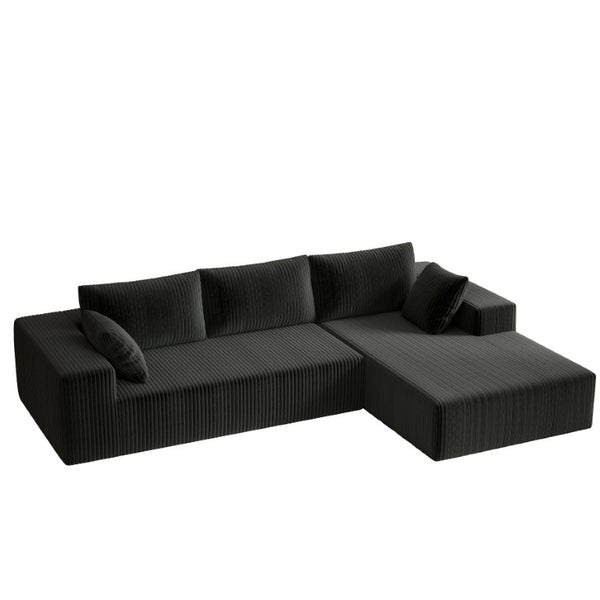 English Elm 96 Inch Modular Cloud Sectional Sofa Deep Plush Corduroy L Shaped Chaise Living Room W5571P443435